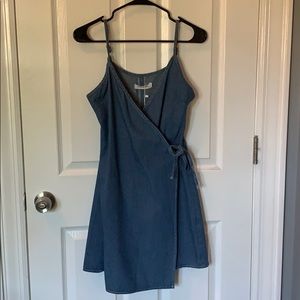 Denim wrap dress